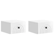   vidaXL Fali éjjeli szekrény 2 pcs Magasfényű Fehér 33 x 34,5 x 20 cm