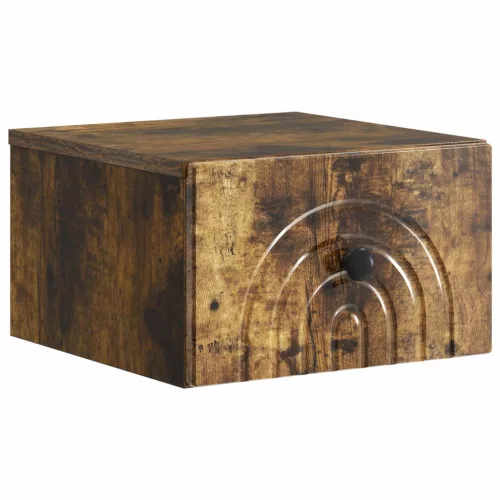 vidaXL Fali éjjeli szekrény Füstös Tölgy 33 x 34,5 x 20 cm Szerelt Fa