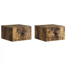   vidaXL Fali éjjeli szekrény 2 pcs Füstös Tölgy 33 x 34,5 x 20 cm