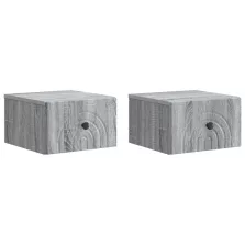   vidaXL Fali éjjeli szekrény 2 pcs Szürke Sonoma 33 x 34,5 x 20 cm