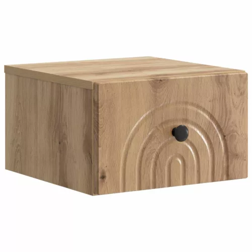 vidaXL Fali éjjeli szekrény fiókkal Kézműves Tölgy 33 x 34,5 x 20 cm