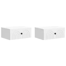   vidaXL Fali éjjeli szekrény 2 pcs Fehér 49 x 34,5 x 20 cm Szerelt Fa