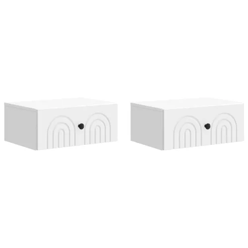 vidaXL Fali éjjeli szekrény 2 pcs Fehér 49 x 34,5 x 20 cm Szerelt Fa