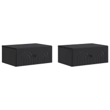   vidaXL Fali éjjeli szekrény 2 pcs Fekete 49 x 34,5 x 20 cm Szerelt Fa