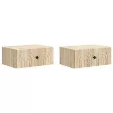   vidaXL Fali éjjeli szekrény 2 pcs Sonoma Tölgy 49 x 34,5 x 20 cm