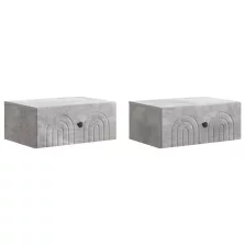   vidaXL Fali éjjeli szekrény 2 pcs Betonszürke 49 x 34,5 x 20 cm