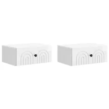   vidaXL Fali éjjeli szekrény 2 pcs Magasfényű Fehér 49 x 34,5 x 20 cm