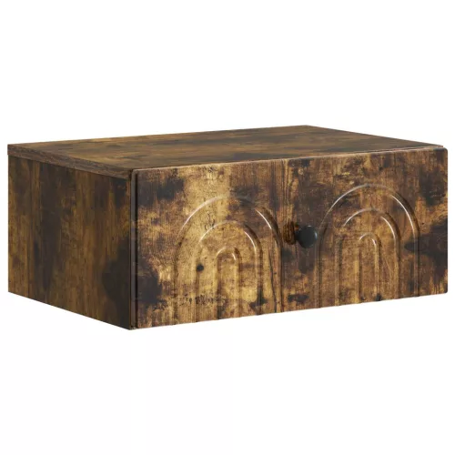 vidaXL Fali éjjeli szekrény Füstös Tölgy 49 x 34,5 x 20 cm Szerelt Fa