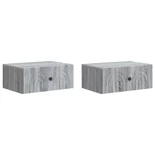   vidaXL Fali éjjeli szekrény 2 pcs Szürke Sonoma 49 x 34,5 x 20 cm