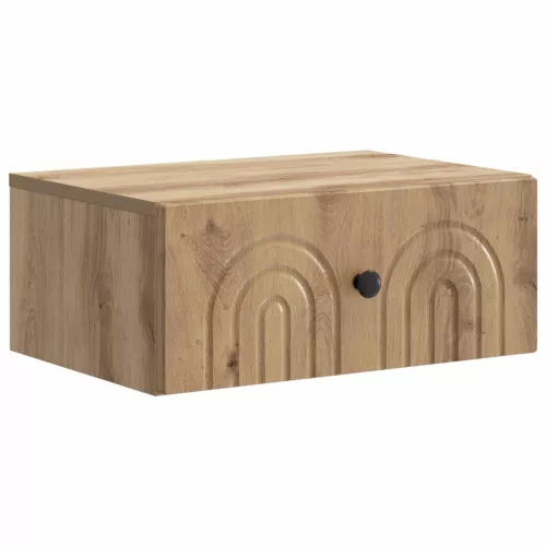 vidaXL Fali éjjeli szekrény fiókkal Kézműves Tölgy 49 x 34,5 x 20 cm