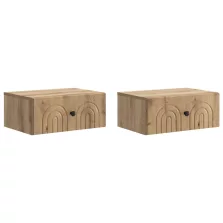   vidaXL Fali éjjeli szekrény 2 pcs Kézműves Tölgy 49 x 34,5 x 20 cm