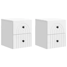   vidaXL Fali éjjeli szekrény 2 pcs Fehér 33 x 34,5 x 40 cm Szerelt Fa