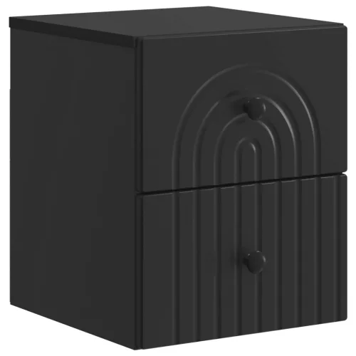 vidaXL Fali éjjeli szekrény Fekete 33 x 34,5 x 40 cm Szerelt Fa