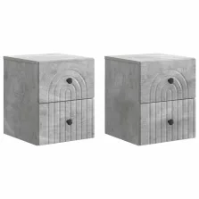   vidaXL Fali éjjeli szekrény 2 pcs Betonszürke 33 x 34,5 x 40 cm