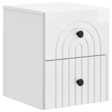   vidaXL Fali éjjeli szekrény fiókkal Magasfényű Fehér 33 x 34,5 x 40 cm