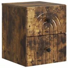   vidaXL Fali éjjeli szekrény Füstös Tölgy 33 x 34,5 x 40 cm Szerelt Fa