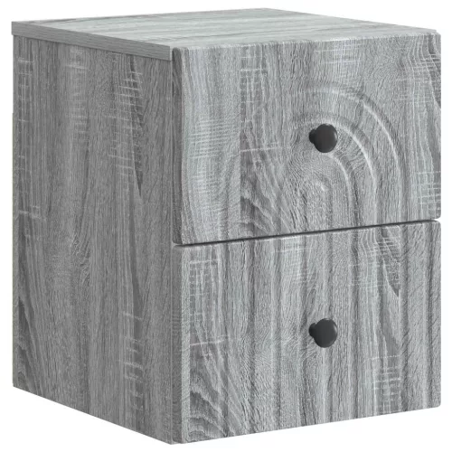 vidaXL Fali éjjeli szekrény Szürke Sonoma 33 x 34,5 x 40 cm Szerelt Fa