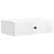   vidaXL Fali oldaltábla Magasfényű Fehér 59 x 34,5 x 17 cm Szerelt Fa