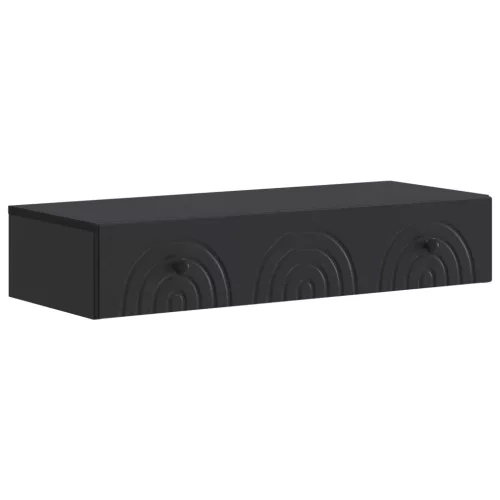 vidaXL Fali oldaltábla Fekete 87,5 x 34,5 x 17 cm Szerelt Fa