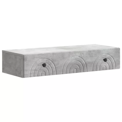 vidaXL Fali oldaltábla Betonszürke 87,5 x 34,5 x 17 cm Szerelt Fa