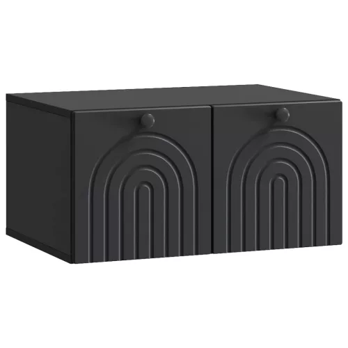 vidaXL Fali TV szekrény Fekete 59,5 x 41 x 30 cm Szerelt Fa