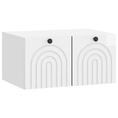 vidaXL Fali TV szekrény Magasfényű Fehér 59,5 x 41 x 30 cm Szerelt Fa