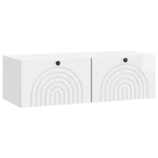   vidaXL Fali TV szekrény Magasfényű Fehér 98 x 41 x 30 cm Szerelt Fa