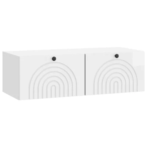 vidaXL Fali TV szekrény Magasfényű Fehér 98 x 41 x 30 cm Szerelt Fa