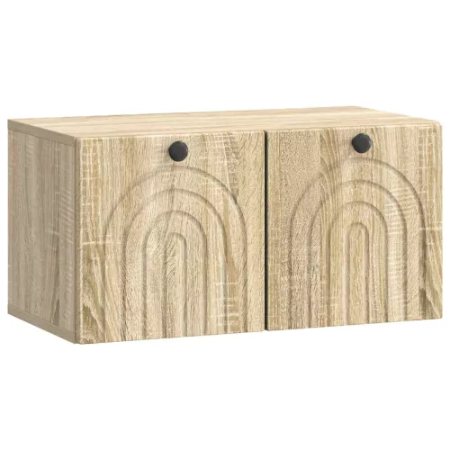 vidaXL Fali TV szekrény Sonoma Tölgy 59,5 x 31 x 30 cm Szerelt Fa