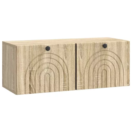 vidaXL Fali TV szekrény Sonoma Tölgy 78,5 x 31 x 30 cm Szerelt Fa