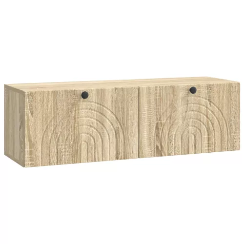 vidaXL Fali TV szekrény Sonoma Tölgy 98 x 31 x 30 cm Szerelt Fa