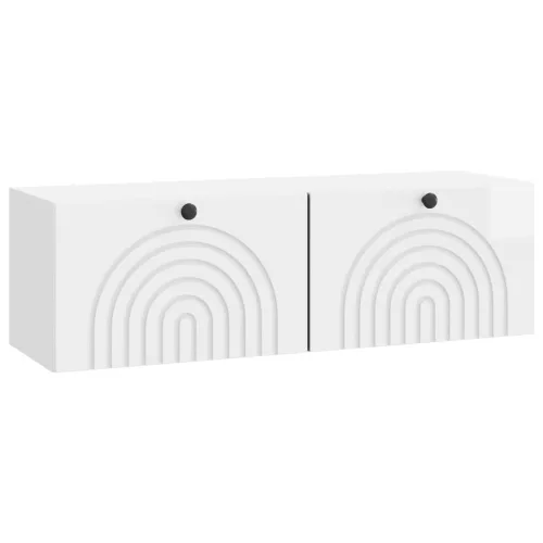 vidaXL Fali TV szekrény Magasfényű Fehér 98 x 31 x 30 cm Szerelt Fa