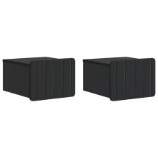   vidaXL Fali éjjeli szekrény 2 pcs Fekete 33 x 34,5 x 24 cm Szerelt Fa