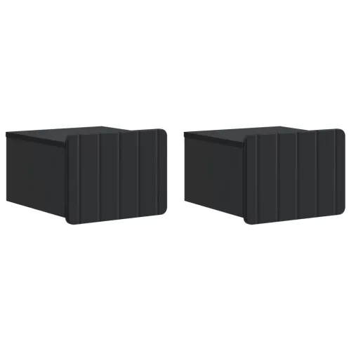 vidaXL Fali éjjeli szekrény 2 pcs Fekete 33 x 34,5 x 24 cm Szerelt Fa
