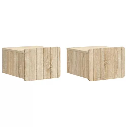 vidaXL Fali éjjeli szekrény 2 pcs Sonoma Tölgy 33 x 34,5 x 24 cm