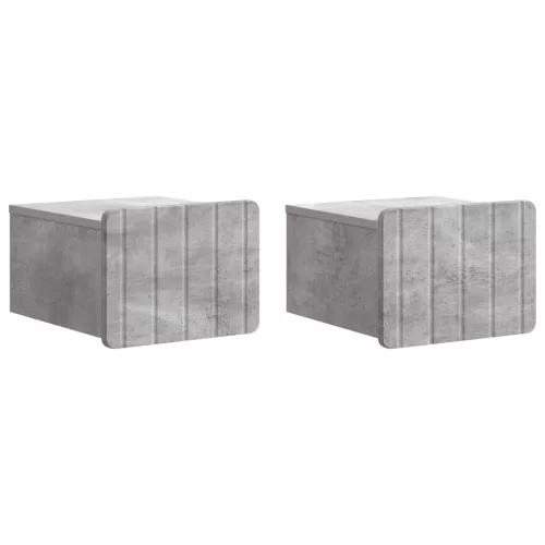 vidaXL Fali éjjeli szekrény 2 pcs Betonszürke 33 x 34,5 x 24 cm