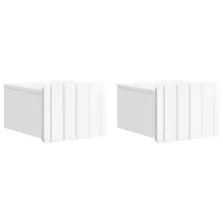   vidaXL Fali éjjeli szekrény 2 pcs Magasfényű Fehér 33 x 34,5 x 24 cm