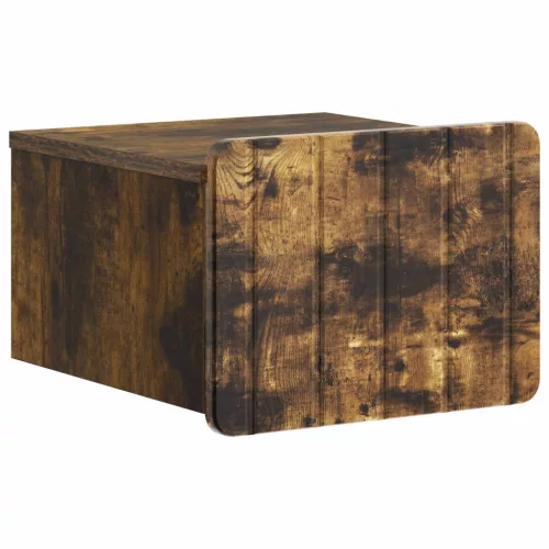 vidaXL Fali éjjeli szekrény Füstös Tölgy 33 x 34,5 x 24 cm Szerelt Fa
