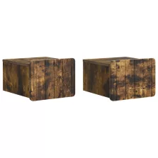   vidaXL Fali éjjeli szekrény 2 pcs Füstös Tölgy 33 x 34,5 x 24 cm