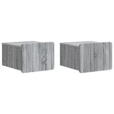   vidaXL Fali éjjeli szekrény 2 pcs Szürke Sonoma 33 x 34,5 x 24 cm