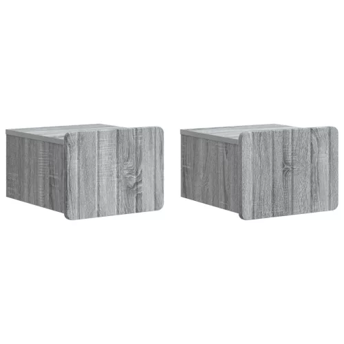 vidaXL Fali éjjeli szekrény 2 pcs Szürke Sonoma 33 x 34,5 x 24 cm