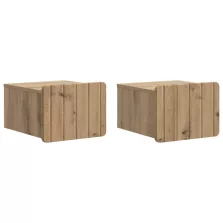   vidaXL Fali éjjeli szekrény 2 pcs Kézműves Tölgy 33 x 34,5 x 24 cm