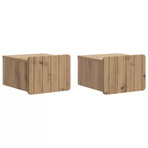 vidaXL Fali éjjeli szekrény 2 pcs Kézműves Tölgy 33 x 34,5 x 24 cm