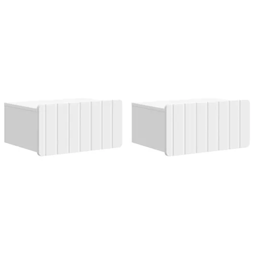 vidaXL Fali éjjeli szekrény 2 pcs Fehér 49 x 34,5 x 24 cm Szerelt Fa