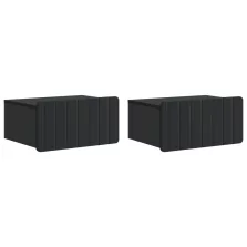   vidaXL Fali éjjeli szekrény 2 pcs Fekete 49 x 34,5 x 24 cm Szerelt Fa