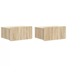   vidaXL Fali éjjeli szekrény 2 pcs Sonoma Tölgy 49 x 34,5 x 24 cm