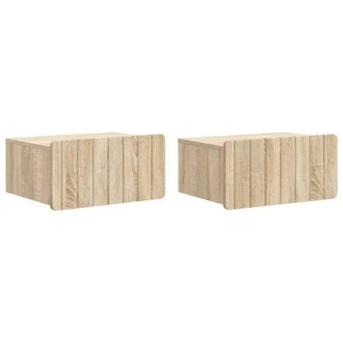 vidaXL Fali éjjeli szekrény 2 pcs Sonoma Tölgy 49 x 34,5 x 24 cm
