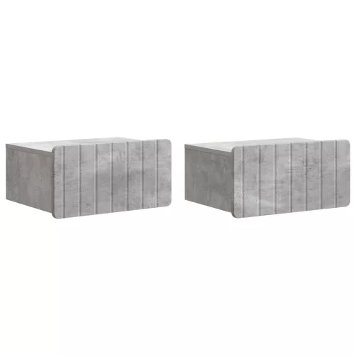 vidaXL Fali éjjeli szekrény 2 pcs Betonszürke 49 x 34,5 x 24 cm