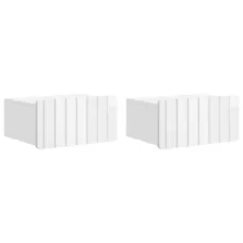   vidaXL Fali éjjeli szekrény 2 pcs Magasfényű Fehér 49 x 34,5 x 24 cm