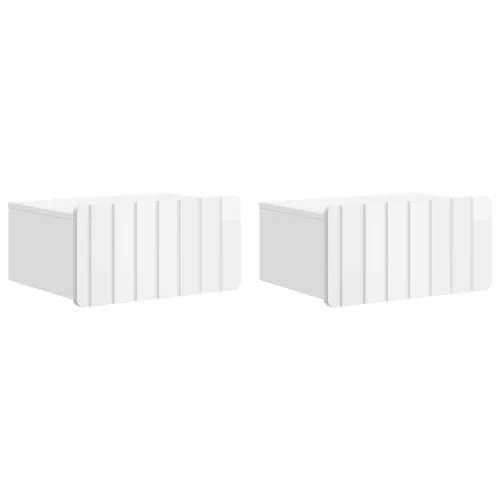 vidaXL Fali éjjeli szekrény 2 pcs Magasfényű Fehér 49 x 34,5 x 24 cm